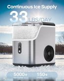 TOTNZ NUGGET ICE MAKER COUNTERTOP CHEWABLE PELLET ICE MACHINE SLIM36T - SILVER - Like New