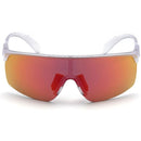 ADIDAS SPORT SUNGLASSES - CRYSTAL FRAME, SMOKE ORANGE MIRROR LENSE, 137-135*3 - Like New