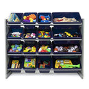 HUMBLE CREW SUPERSIZED TOY STORAGE ORGANIZER WITH 16 REMOVABLE BINS GREY/NAVY - Like New