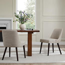 CHITA Mid-Century Modern Dining Chair, Set of 2, Flax Beige Fabric - Like New