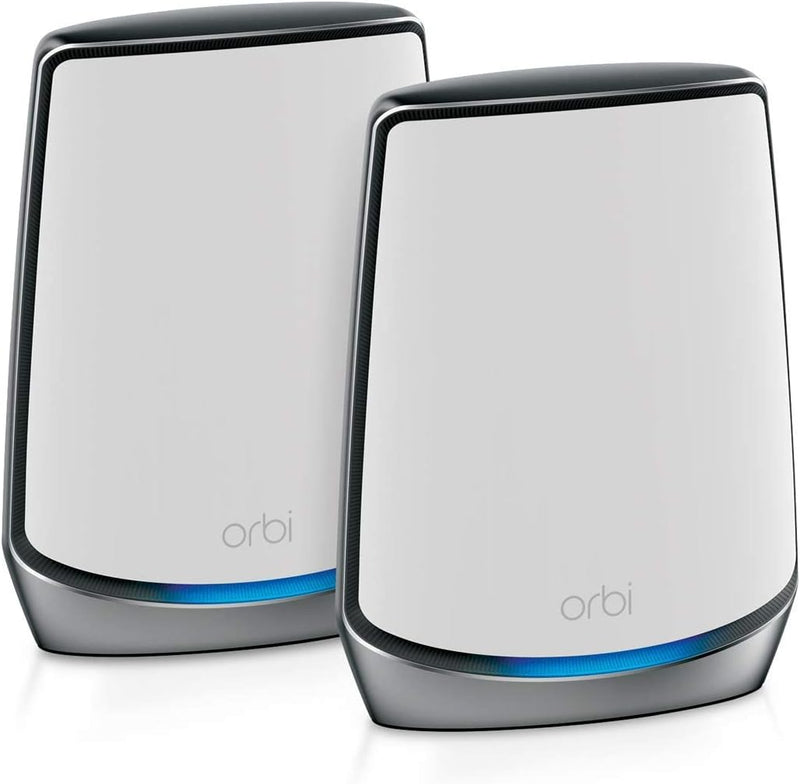 Orbi 850 Series Tri-band WiFi 6, 6Gbps, Router + Satellite RBK852-100NAR - WHITE - Like New