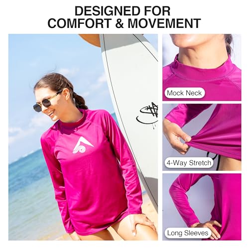 7158 Kanu Surf Womens Keri Long-Sleeve UPF 50+ Rashguard Purple L - Like New