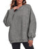 Fkeep Oversized Sweatshirt Women Crew Neck Fleece Casual Long Sleeve Dark Grey - Brand New