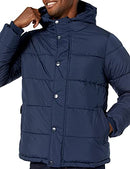 AMAZON ESSENTIALS MEN HEAVYWEIGHT HOODED PUFFER COAT NAVY SIZE M - Like New