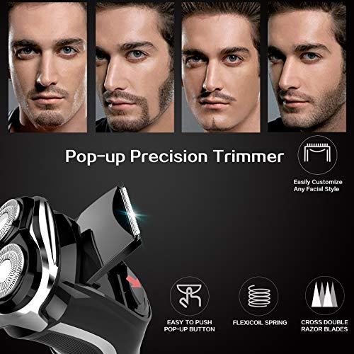 MAX-T Men's Electric Shaver Corded and Cordless Rechargeable 3D Rotary Shaver - Like New