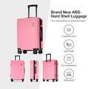 GinzaTravel Luggage Sets 3 Piece Large Suitcase Wheels B0CT7TK11M - Pink - Brand New