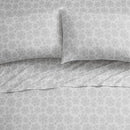Tahari Home Full Sheets, 4-Piece Cotton Flannel Bedding, Snowflake Silver - FULL - Like New