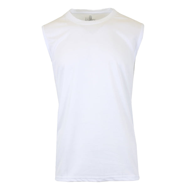 GALAXY BY HARVIC MEN'S MOISTURE WICKING SHORT SLEEVE MUSCLE TEE - XL - WHITE - Brand New