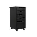 ADEPTUS ORIGINAL ROLL CART, SOLID WOOD 4+1 DRAWER NARROW ROLL CART BLACK - BLACK - Like New