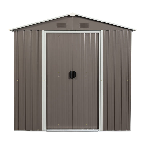 6ft x 5ft Outdoor Metal Storage Shed, Clearance with Lockable Door - Gray - Like New