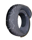 BK BACK2 BLING NECK SUPPORT MEMORY FOAM TRAVEL PILLOW W/ SATCHEL - BLACK/SILVER - Like New