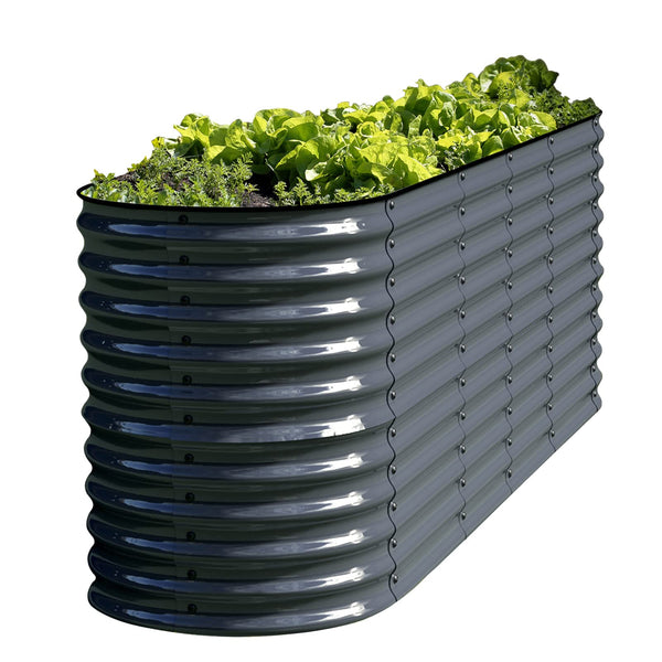 OLLE GALVANIZED RAISED GARDEN BED OUTDOOR: GARDEN PLAN MIDNIGHT - Scratch & Dent