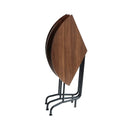 BiggerFire 35.4" MDF Round Folding Dining Table W/ Wheel B09YNP9LGW - Black - Brand New