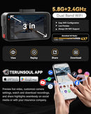 TERUNSOUL 4K+4K DASH CAM FRONT REAR 128GB CAR MEMORY - DARK GRAY - Like New