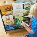 ECR4KIDS DOUBLE-SIDED MOBILE BOOK DISPLAY, CLASSROOM BOOKSHELF GRAY WASH - Like New