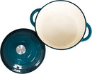 LEXI HOME ENAMELED 5 QT. CAST IRON DUTCH OVEN BRAISER - DARK TEAL - Like New