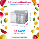 ABC PACK & SUPPLY 5 Pack Silver Foil Insulated Box Liners 11 x 8.5 x 5.5 inches - Brand New