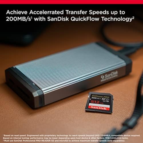 SANDISK EXTREME PRO 512GB SDXC UHS-I MEMORY CARD C10 V30 4K UHD SDSDXXD-512G - Like New
