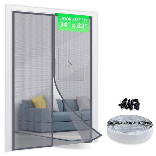 TheFitLife Fiberglass Magnetic Screen Door - Heavy Duty Mesh with Full Frame - Like New