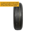 Durun ST205/75R14 Radial Trailer Tire 8 Ply Load Range D Set of 2 ST 205/75R14 - Brand New