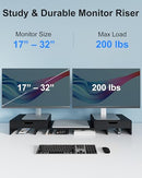 Epesoware Dual Monitor Riser with Two Drawer for Desk No Assembly - Natural - Brand New