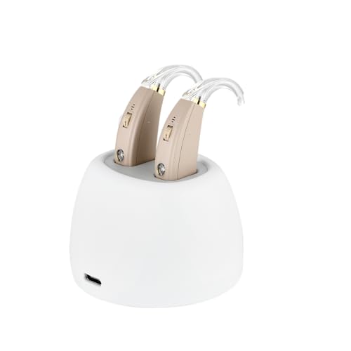 NEXUSLAB EARTHOOK RECHARGEABLE HEARING AIDS SENIORS WIRELESS CHARGING - WHITE - Like New