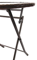 PHI VILLA Resin Wicker Patio Accent Table with Glass Tabletop B076QKG23V - Brown - Brand New