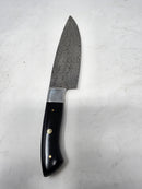 BLADE CRAFTS DAMASCUS CHEF KNIFE WITH RESIN HANDLE - BLACK - Like New