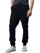 GALAXY BY HARVIC MEN'S SLIM FIT STRETCH CARGO JOGGER PANTS, BLACK, X-LARGE - Like New