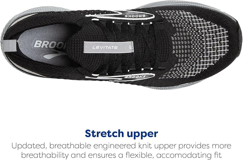BROOKS MEN’S LEVITATE STEALTHFIT 6 RUNNING SHOE - BLACK/GRAY/OYSTER - SIZE 11 - Like New