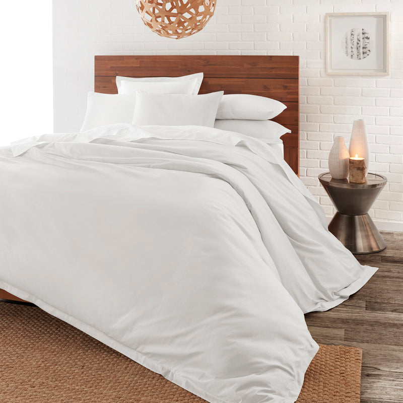 ORIGANAMI 330 THREAD COUNT COTTON SATEEN QUEEN SHEET SET, CLOUD - Brand New