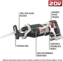 PORTER-CABLE 20V MAX Reciprocating Saw Tool Only - PCC670B - Scratch & Dent