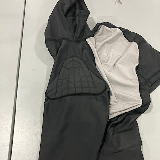 TUOY PADDED TSHIRT COMPRESSION SHORT SLEEVE - SIZE: YOUTH YM - BLACK/GRAY - Brand New