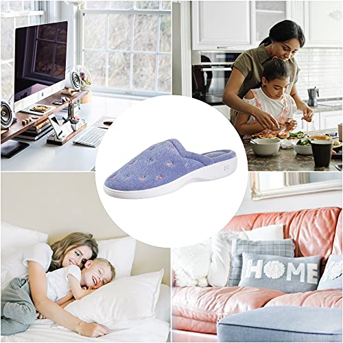 ISOTONER MACHINE WASHABLE EMBROIDERED CLOG SIZE: WOMEN 7.5 HEATHER GRAY FLOWER - Like New