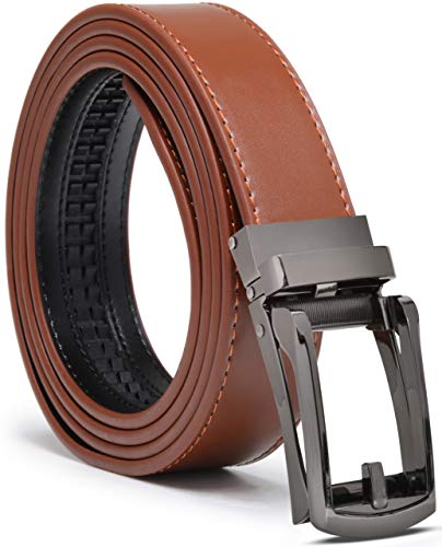 MARK FRED RATCHET Belts for Men, Two Sided Mens Belt, Cognac Brown Straps Like New