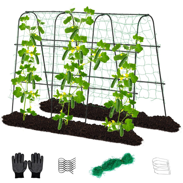 LALAHONI GARDEN TRELLIS FOR CLIMBING PLANTS OUTDOOR，BLACK H 48" x L 65" - BLACK - Like New