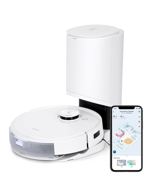 DEEBOT T9+ ROBOT VACUUM MOP COMBO AUTO-EMPTY STATION 3D MAPS DLX13 - WHITE - Brand New