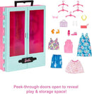 Barbie Closet Playset with 3 Outfits, 3 Pairs of Shoes, 2 Purses, 3-8 MULTICOLOR - Like New