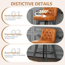 MINCETA COUNTER STOOL 26" 360 FREE SWIVEL BAR STOOL PU LEATHER BROWN Set of 2 - Like New