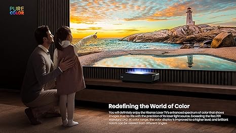 Hisense 120L5F Laser 4K Ultra Short Throw Projector 120” ALR Screen - Black - Like New