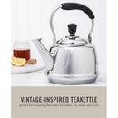 MARTHA STEWART KINGSTREE LARGE 2 QT TEA KETTLE 141559.01 - STAINLESS STEEL - Like New