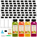 BAKHUK 100 pcs 12oz Empty Plastic Juice Bottles with Caps - Clear - Brand New