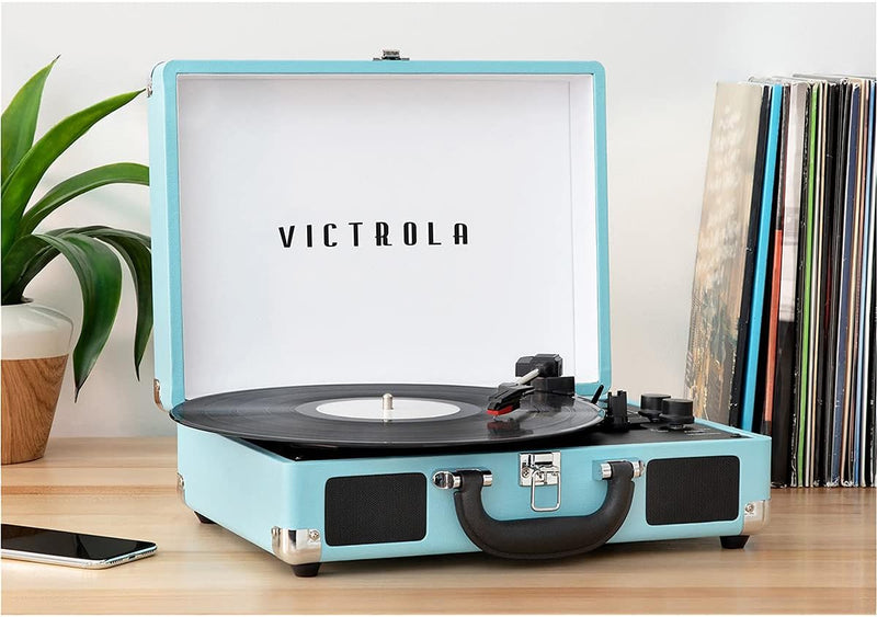 Victrola Journey+ Bluetooth Suitcase Record Player VSC-400SB-TRQ-SDF - Turquoise Like New