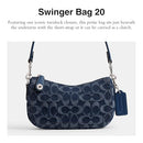 Coach Swinger Bag 20 in Signature Denim, LH/Deep Blue Multi - Brand New
