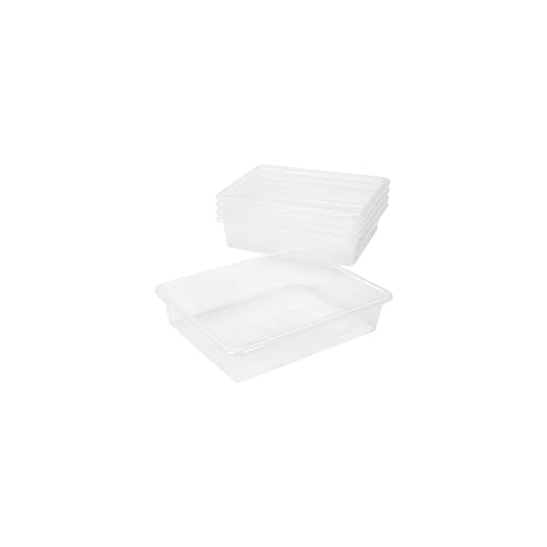 STOREX FLAT STORAGE TRAY LETTER SIZE 10 X 13 X 3 INCHES UNBREAKABLE 5-PACK CLEAR - Like New