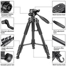 Neewer Portable 56" Aluminum Camera Tripod Swivel Pan Head - SAB234 (Black) - Like New