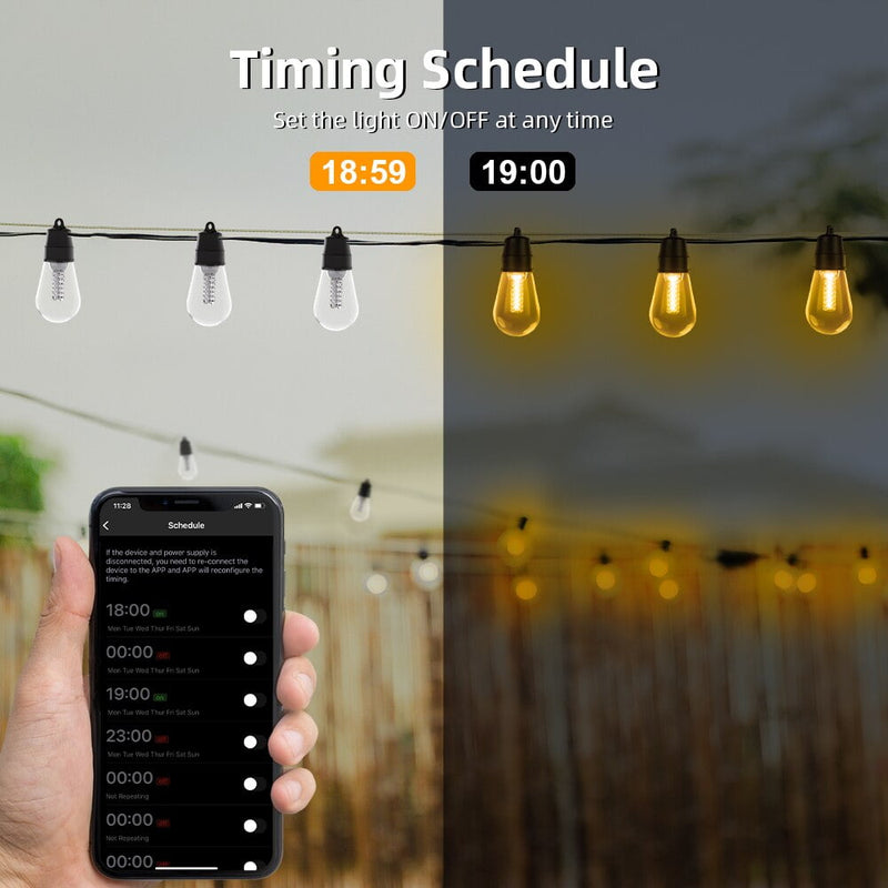 AOYCOCR OUTDOOR 85.3FT PLUG SMART APP & REMOTE CONTROL - WARM WHITE - Like New