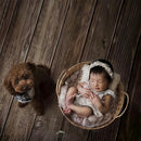 KATE BROWN WOOD RUBBER FLOOR MAT FOR PHOTOGRAPHY, 150X120, KATE-X100373 - BROWN - Like New