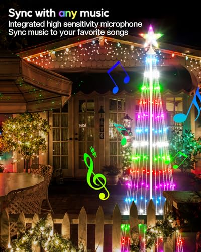 AVATAR CONTROLS 8FT SMART OUTDOOR CHRISTMAS CONTENT LED LIGHT SHOW - WHITE - Like New