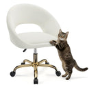 BESTERA Vanity Chair with Wheels, Comfy Home Office Desk Chairs Modern Velvet - Like New